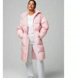 Fabletics Essential Long Puffer Coat Soft Pink
